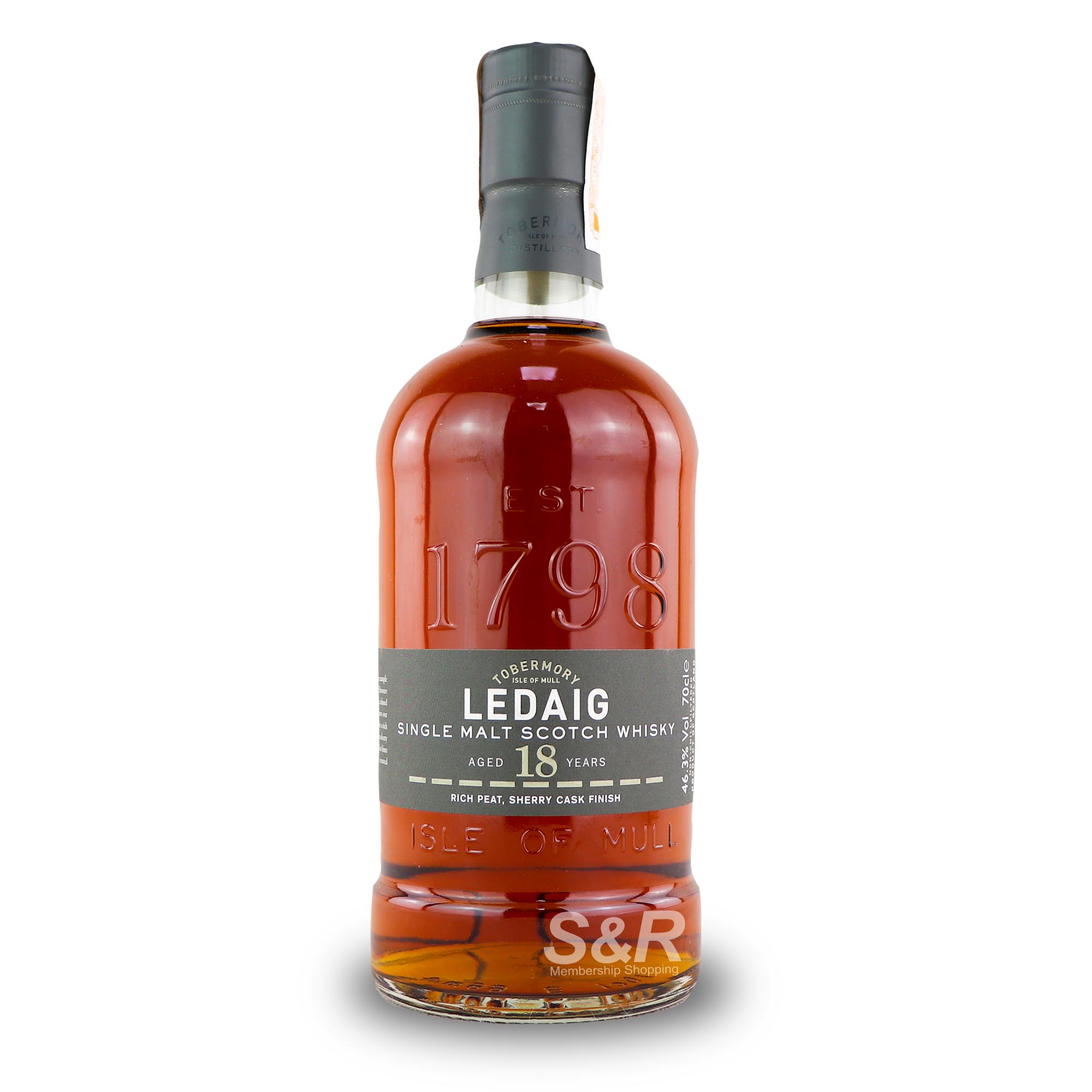 Ledaig Aged 18 Years Single Malt Scotch Whisky 700mL Ledaig Aged 18 Years Single Malt Scotch Whisky 700mL